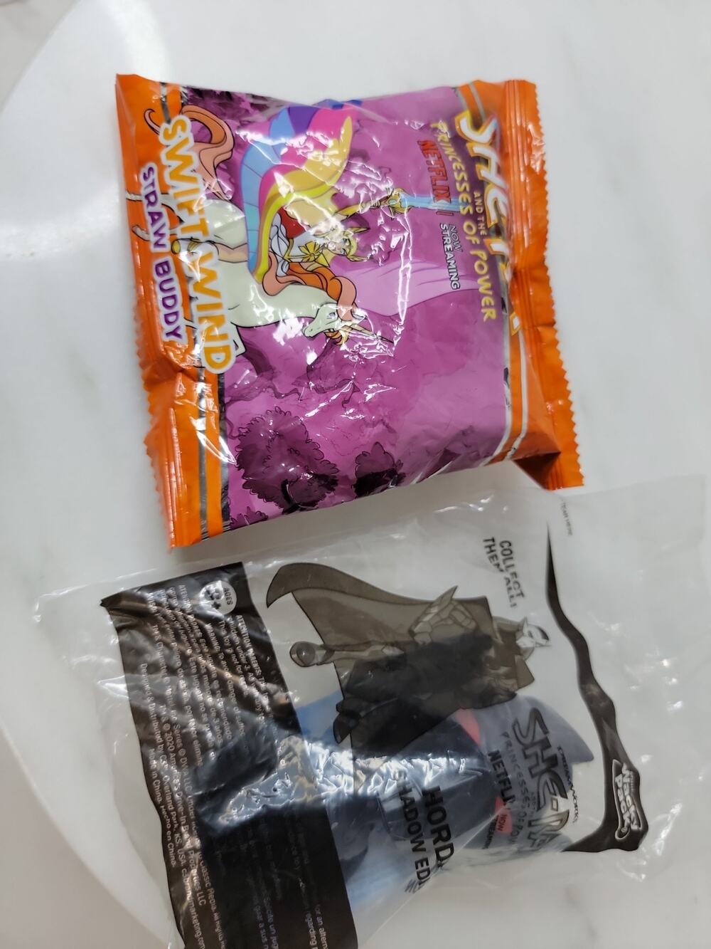 Sonic Wacky Pack She-Ra Princess of Power SWIFT WIND Straw Buddy & Hordak Shadow